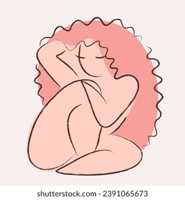 Logo-Design-Element. Feminine Concept Illustration. Stockskizze mit flachem Design. Internationales Frauentag-Konzept für Karten, Poster, Banner und andere Nutzer.