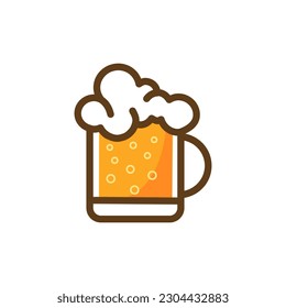 Logo Design Element. Glass mug of beer. Icon.