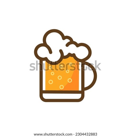 Logo Design Element. Glass mug of beer. Icon.