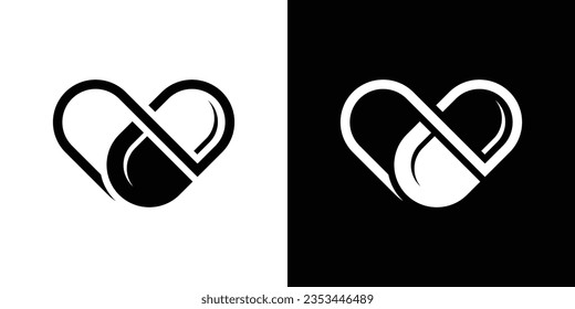 logo design element of the heart combined with medicine