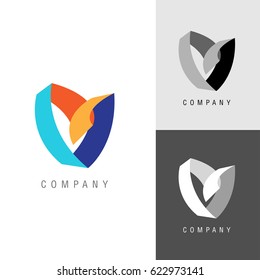 Logo design element. Heart or flower symbol. Vector illustration
