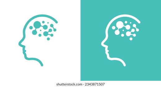 logo design element human head and brain created in modern style