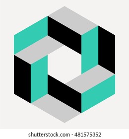 Logo design element, isometric drawing, vector illustration