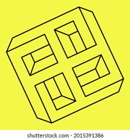 Logo design element, isometric pattern. Vector illustration. Op art.