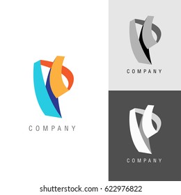 Logo design element. Letter symbol P. Vector illustration