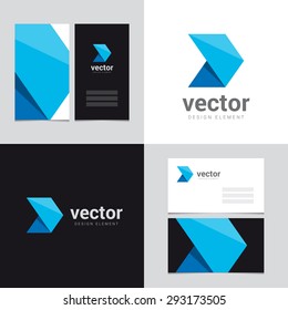 Logo design element with two business cards template -  Vector graphic design elements for brand identity. 