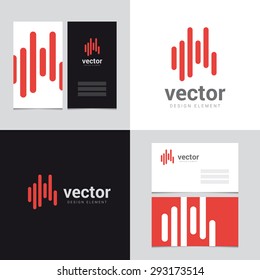 Elemento de diseño de logotipo con dos plantillas de tarjetas de presentación - 24 - Elementos de diseño gráfico vectorial para la identidad de marca. 