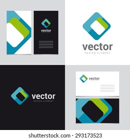Logo design element with two business cards template - Vector graphic design elements for brand identity. 