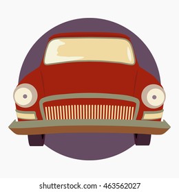 logo design element: vintage red car