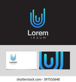 Logo design elements with business card template. Vector graphic design elements for company logo.