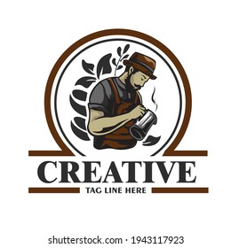 Elementos de diseño de logotipos y etiquetas de cafetería. cafe, objeto de estilo vintage, ilustración vectorial retro