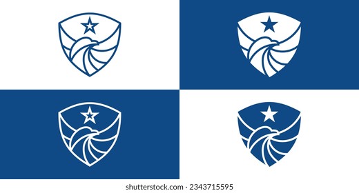 Logo design elements of an eagle and a shield combined with the symbol make the logo look strong