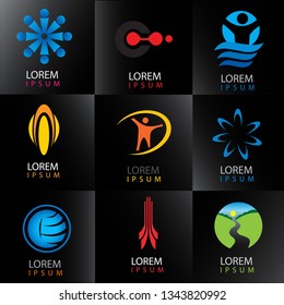 Logo design elements illustration on dark