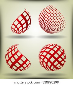 Logo design elements - lines and halftone vector template - isolated corporate logo. easy to use