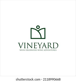 Logo Design Elements. Vineyard Line Labels. Vintage And Landscape.