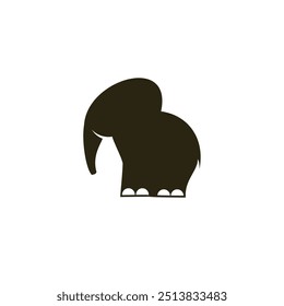 Diseño del logotipo de un elefante en estilo plano