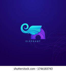 Logo Design Elephant Template Logo Vector. Can be used as an elegant and charming logo.