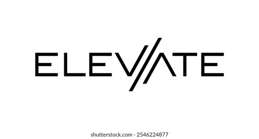 design de logotipo elevar, fonte de texto de tipografia elevar