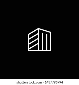 Logo design of EM ME in vector for construction, home, real estate, building, property. Minimal awesome trendy professional logo design template on black background.