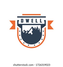 montaje del escudo del emblema del diseño del logotipo