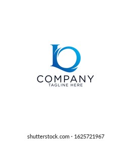 Logo design and emblem vector organic letter L and O blue logo template