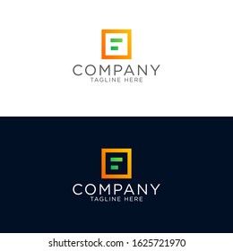 Logo design and emblem vector square abstract F initial logo template