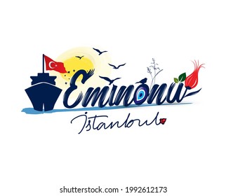 Logo design with "eminonu istanbul" text