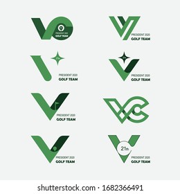 
The logo design of the English letter "V" for golf teams, suitable for golf teams