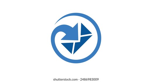 logo design envelope, email, log in, circle, arrow, logo design template, symbol, icon, vector, creative, idea.