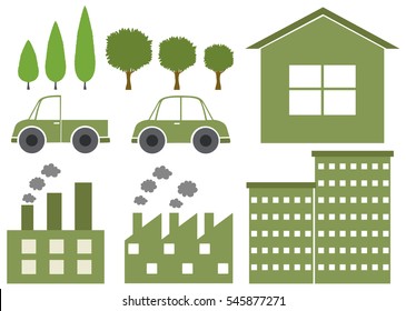 Logo design with environmental theme illustration