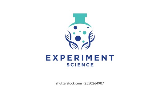 logo design experiment, science, lab, genetics, symbol, icon, vector, idea, creative