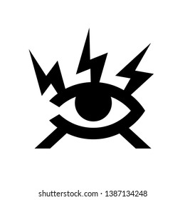 Logo design of eye and thunder combination design. black and white modern contemporary design.