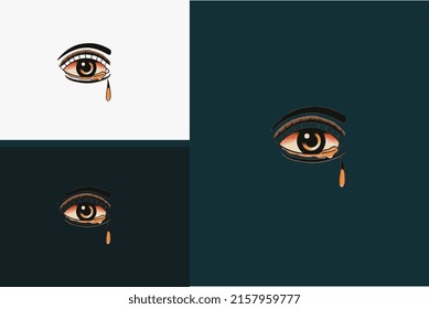diseño de logotipo de ilustración de vector ocular
