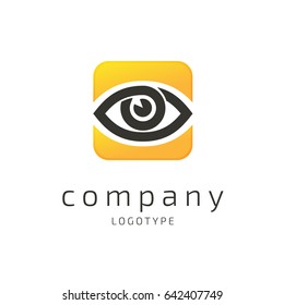Logo design eye vector template. Illustration design of logotype business oculist clinic flat symbol. inspiration pictogram