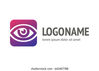 Logo design eye vector template. Illustration design of logotype business oculist clinic flat symbol. inspiration pictogram