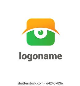 Logo design eye vector template. Illustration design of logotype business oculist clinic flat symbol. inspiration pictogram
