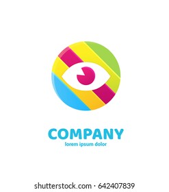 Logo design eye vector template. Illustration design of logotype business oculist clinic flat symbol. inspiration pictogram