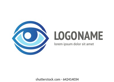 Logo design eye vector template. Illustration design of logotype business oculist clinic flat symbol. inspiration pictogram