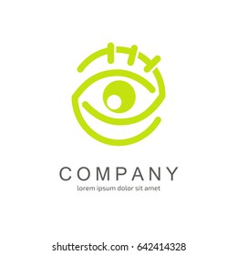 Logo design eye vector template. Illustration design of logotype business oculist clinic flat symbol. inspiration pictogram