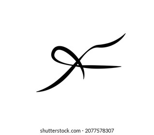 Logo Design F Letter Signature
