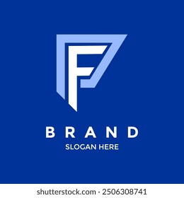 Logo design of F and P letter in vector format file in blue background