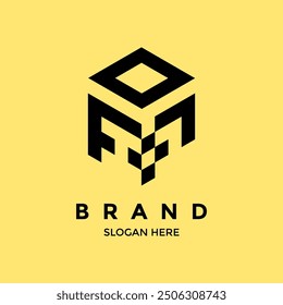 Logo design of F and P letter in vector format file in yellow color