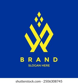 Logo design of F and P letter in vector format file with diamond symbol