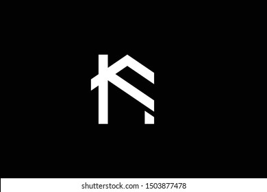 Logo design of F in vector for construction, home, real estate, building, property. Minimal awesome trendy professional logo design template on black background.