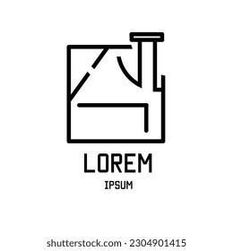 logo design fabric home with black colour