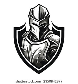 Logo design of the face of the knight warrior