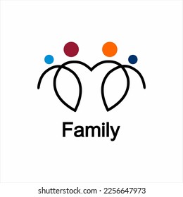 Logo design with family concept with circle element and abstract heart symbol. The logo can be used for marketing, insurance business.