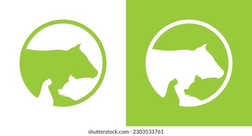 logo design farm in circle icon vector illustration