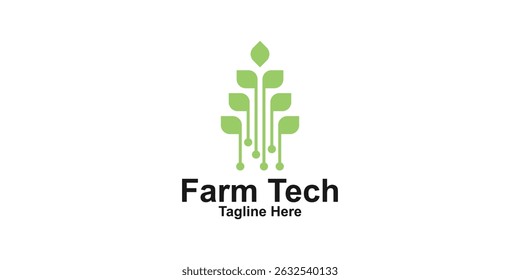 logo design farm and tech,modern,future,design creative and elegant.