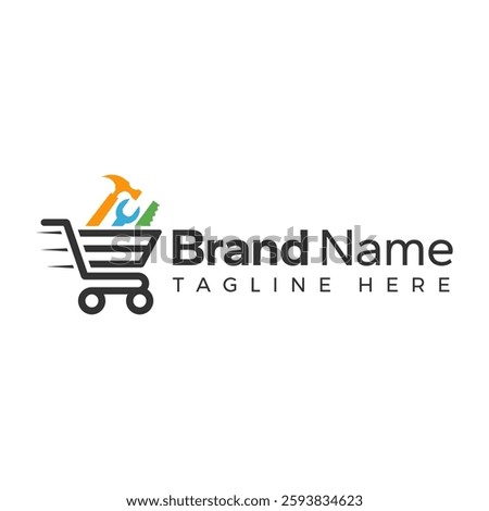 logo design for fast shopping, trolley, market